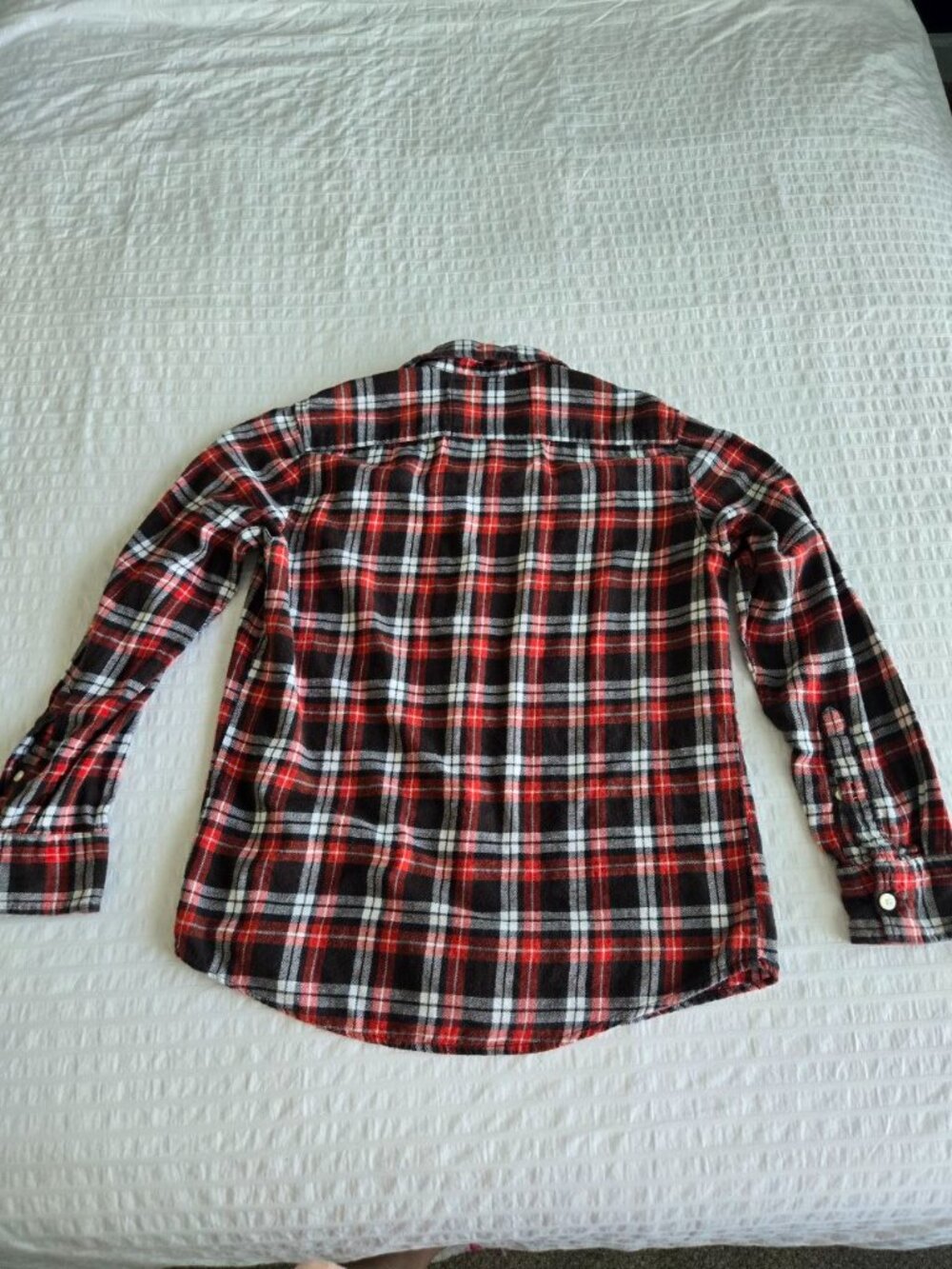 Blade Milber Men's Red Black Plaid Flannel Shirt Size Medium 100% Cotton Button - Picture 4 of 10